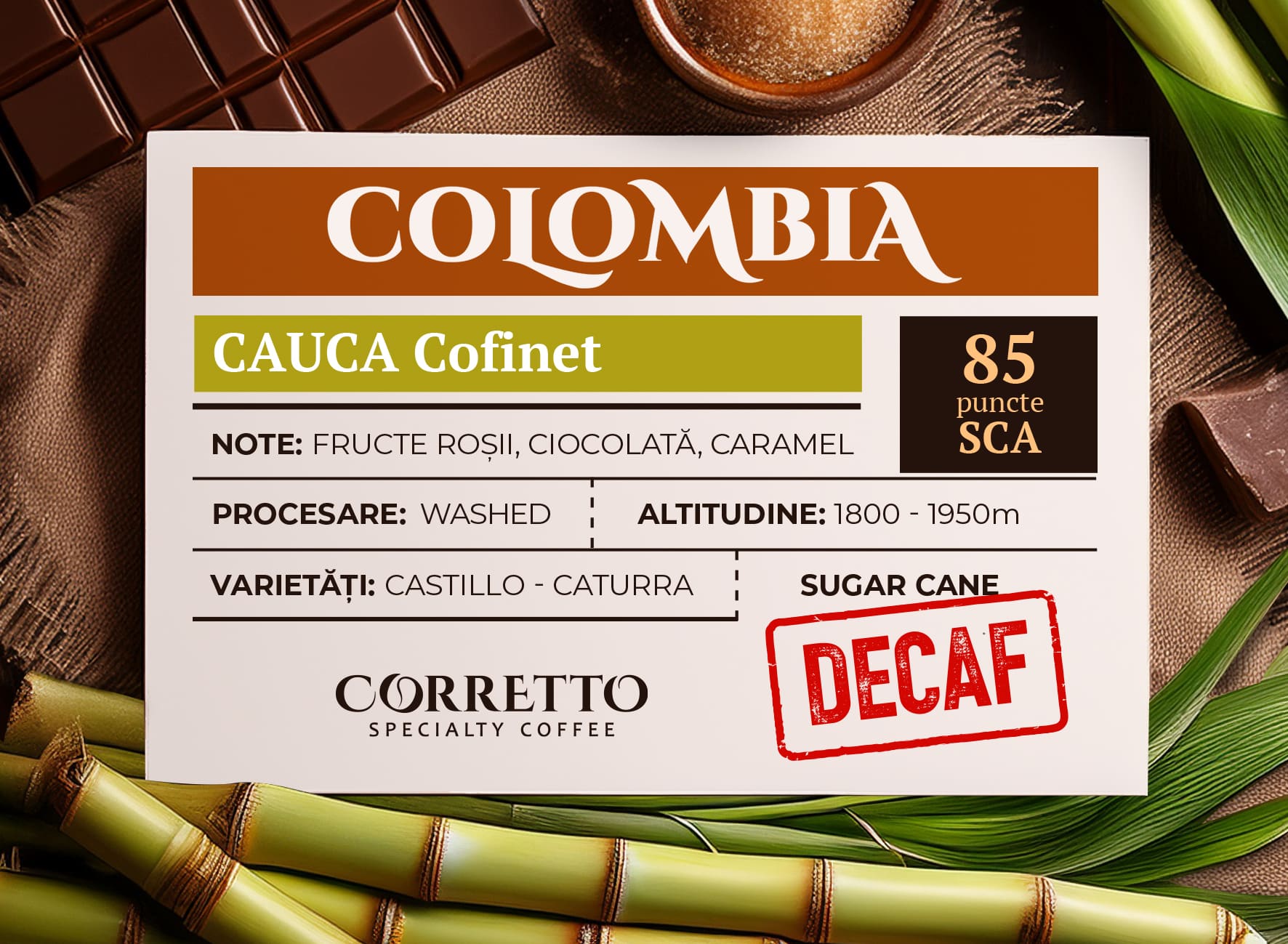 Colombia Cauca Cofinet DECAF 85 SCA - imagine 2